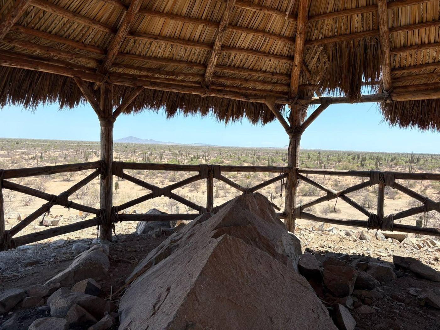 Existing palapa lookout with panoramic views over the land